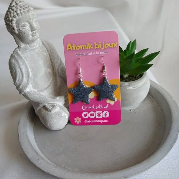 Boucles d’oreilles en argile polymère faites à la main. Handmade polymer clay - Picture 2 of 6